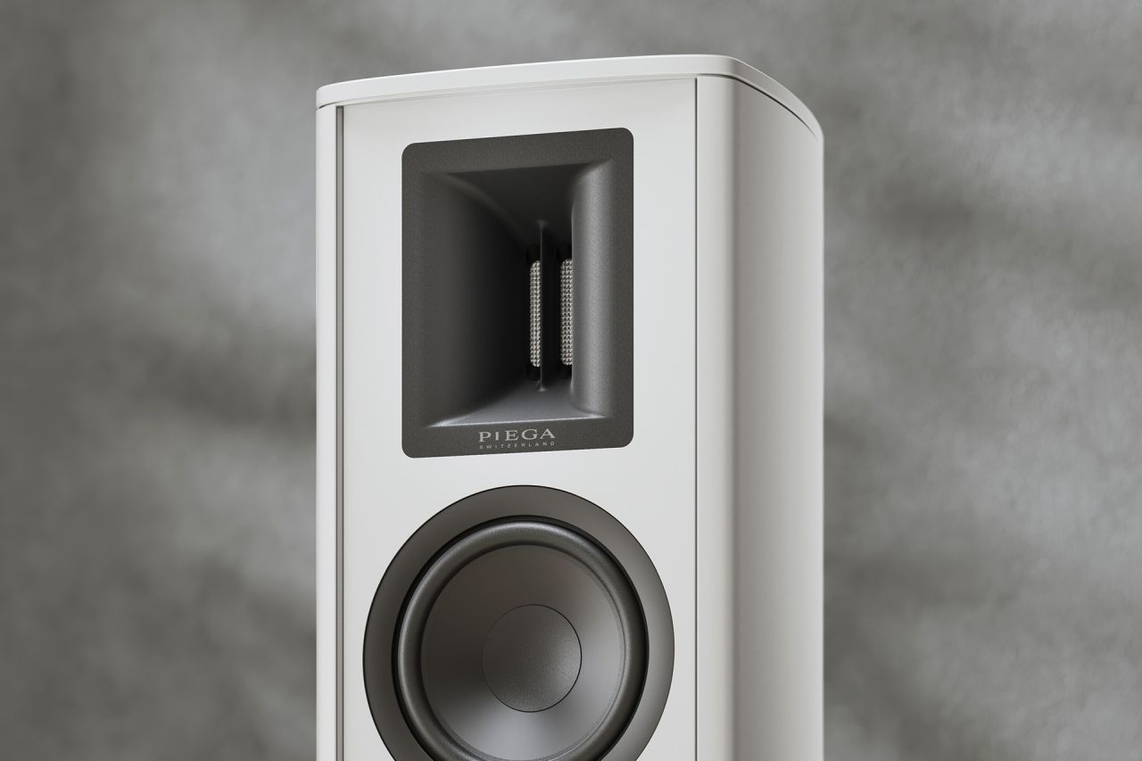 Piega Premium 801 Loudspeaker has Ribbon Tweeter With Horn Attachment