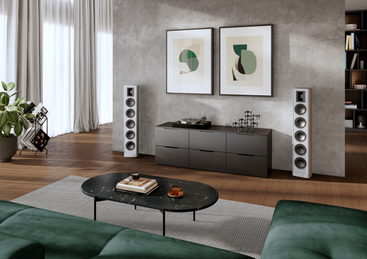 Piega Premium 801 Loudspeaker has Ribbon Tweeter With Horn Attachment