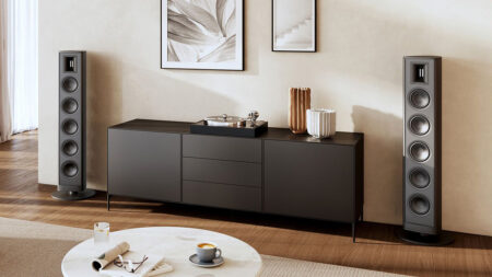 Piega Premium 801 Loudspeaker has Ribbon Tweeter With Horn Attachment