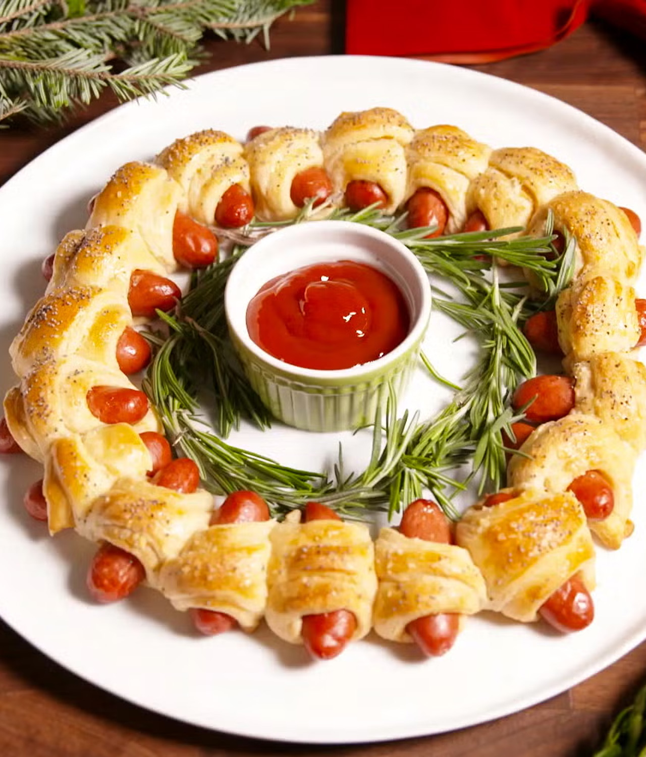 Pigs in a Blanket Wreath