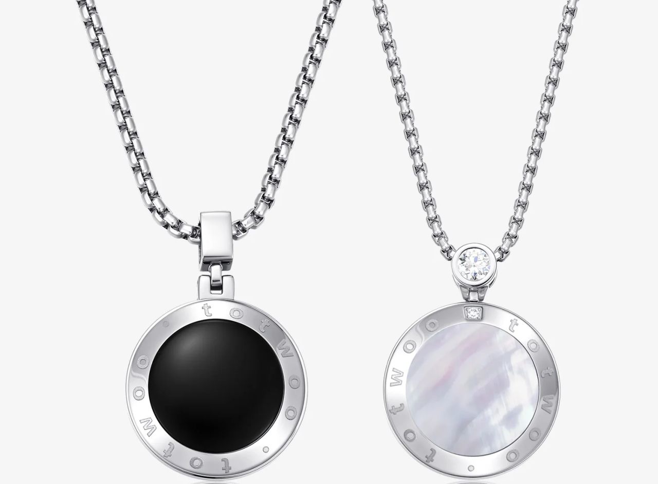 Soulmate 2.0 Touch Necklaces with Obsidian and Mother of Pearl Panels
