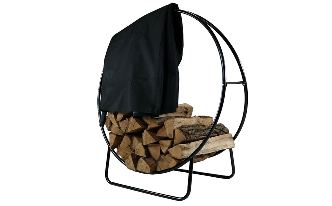 Sunnydaze 40-Inch Firewood Rack with Cover