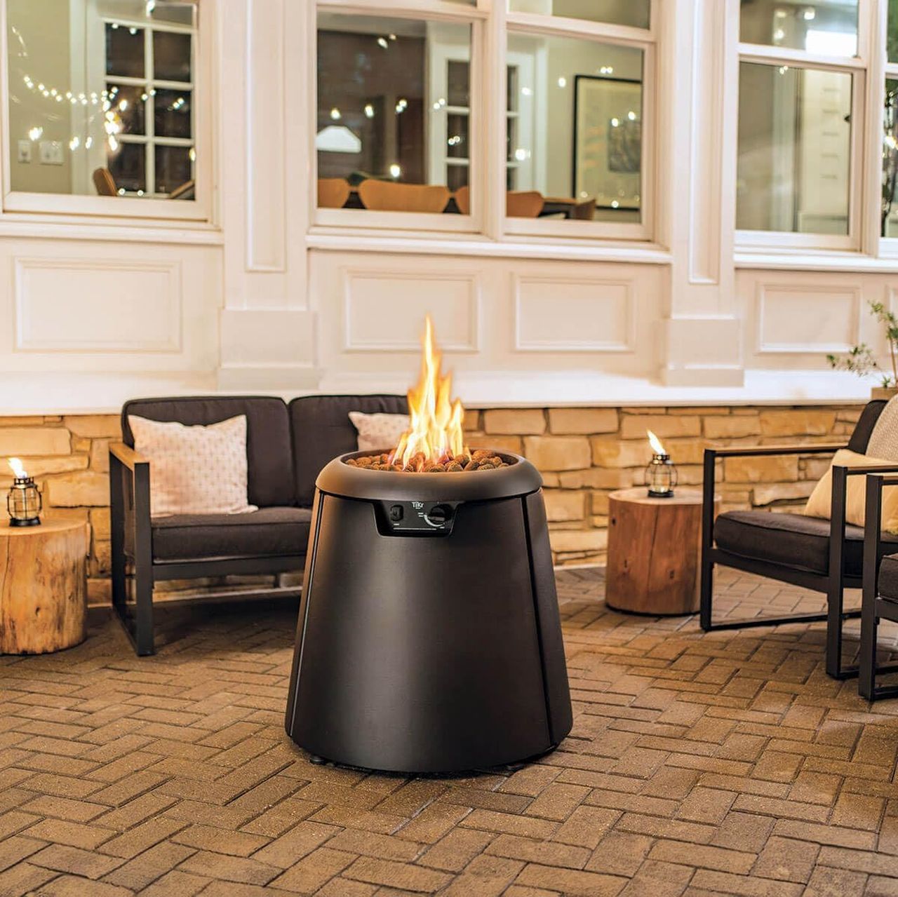 TIKI 28.5-Inch Customizable Propane Fire Pit