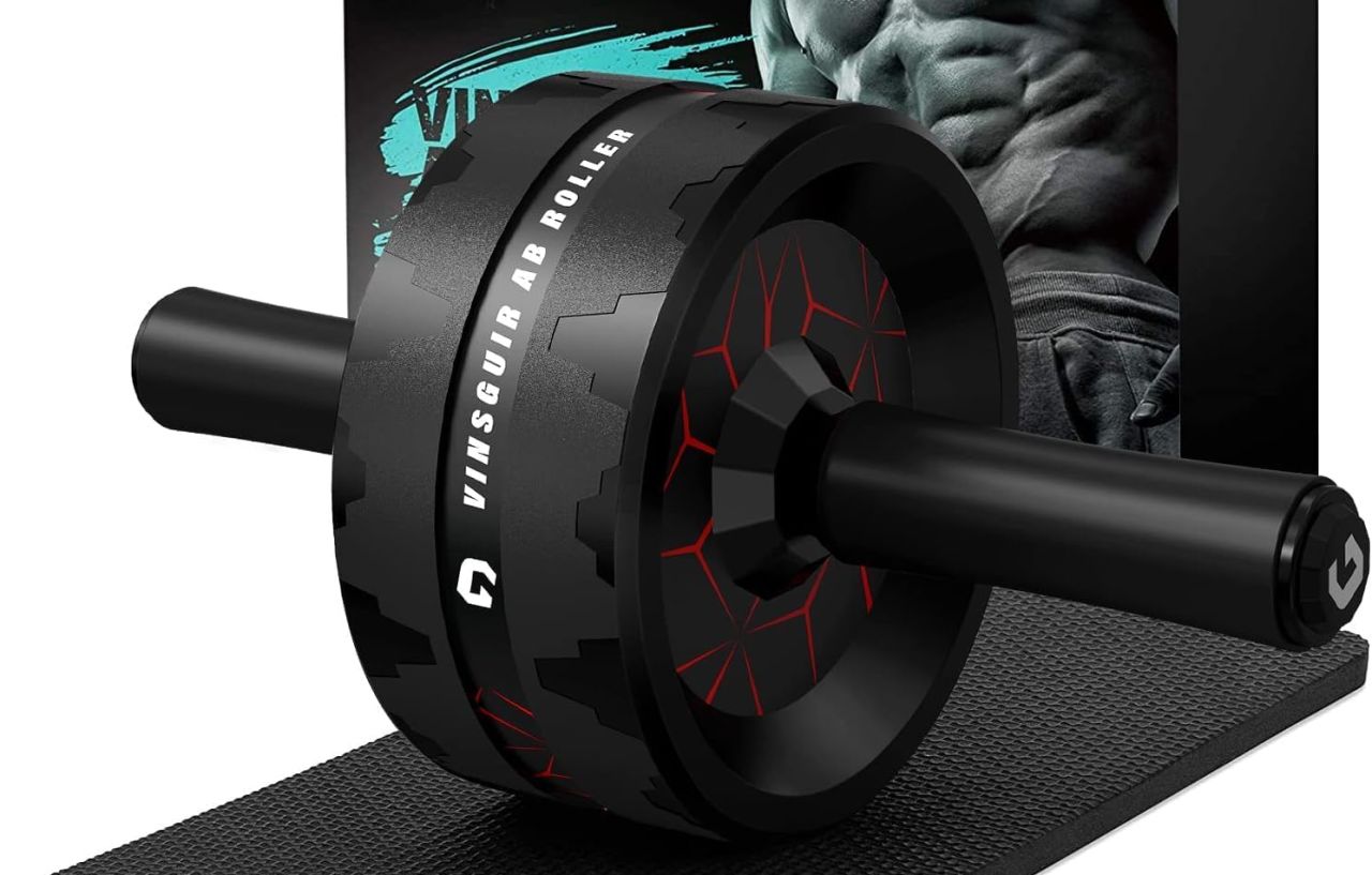 VINSGUIR Ab Roller Wheel, Abs & Core Workout Equipment for Home Gym with Knee Pad Accessories