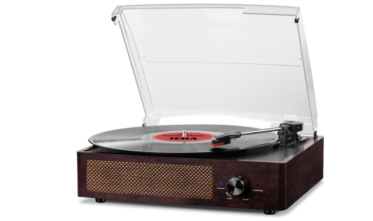 Vinyl Record Player Turntable with Built-in Bluetooth