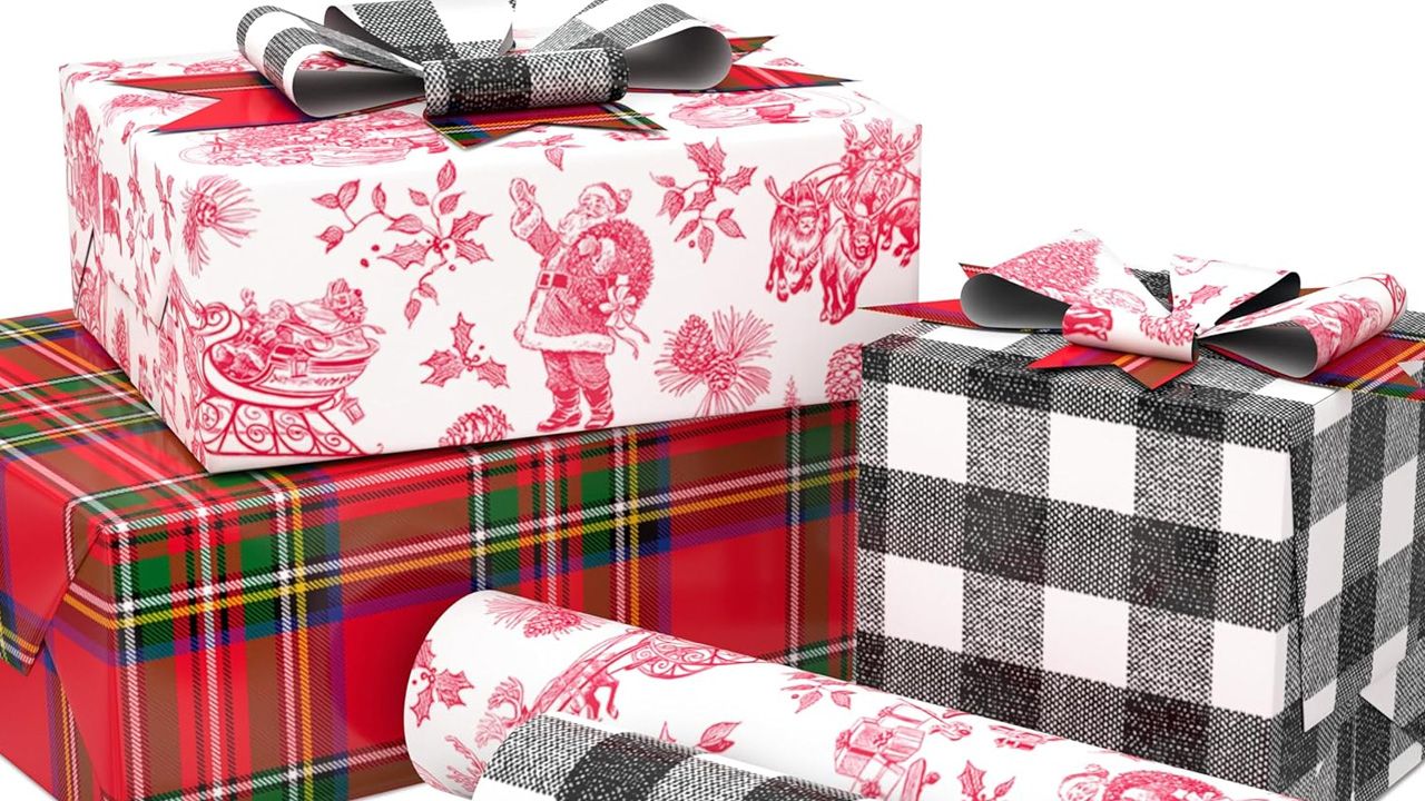 best Christmas gift wrapping paper - Hallmark Holiday Plaid Wrapping Paper