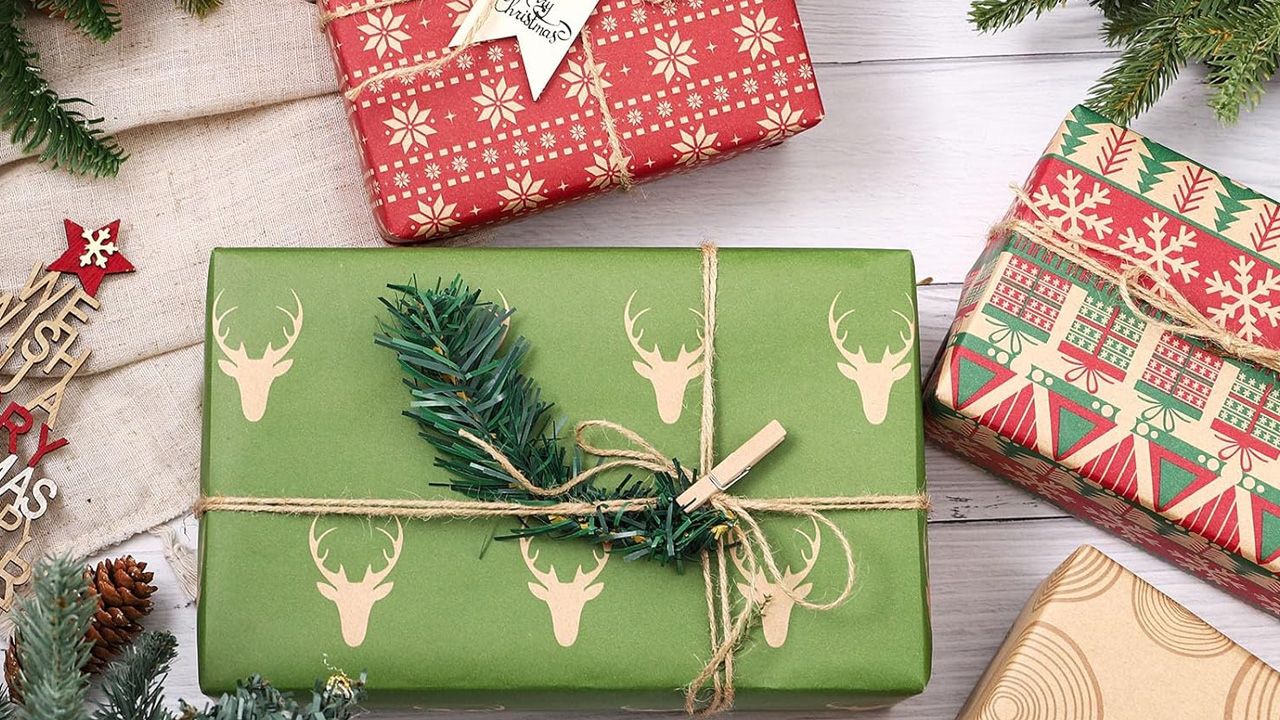 best Christmas gift wrapping paper - RUSPEPA Brown Kraft Wrapping Paper