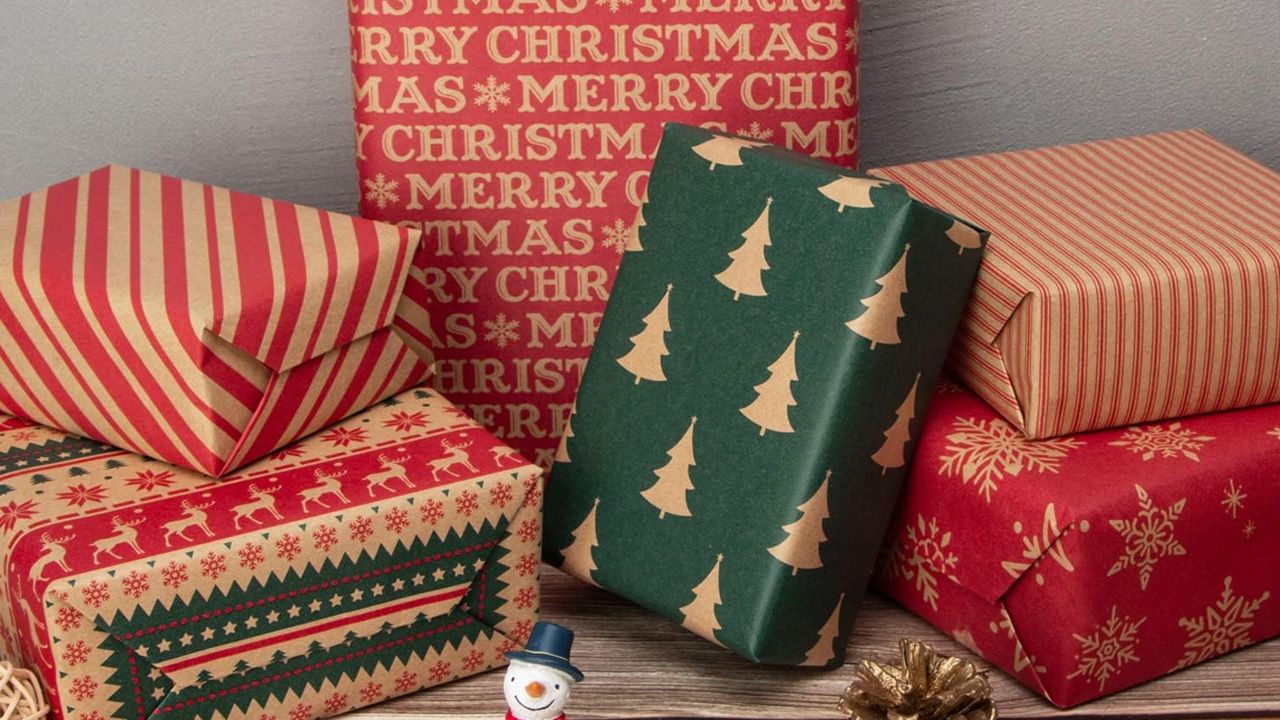 best Christmas gift wrapping paper - Ribbli Christmas Wrapping Kraft Paper