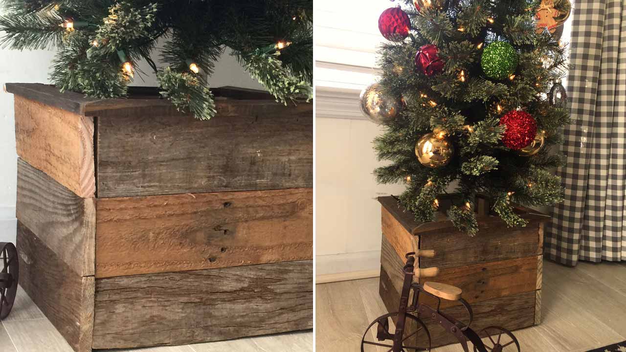 Christmas tree box pallet decoration
