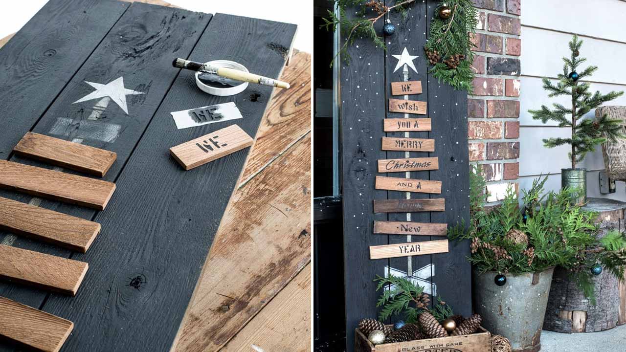 christmas tree wood pallet decoration