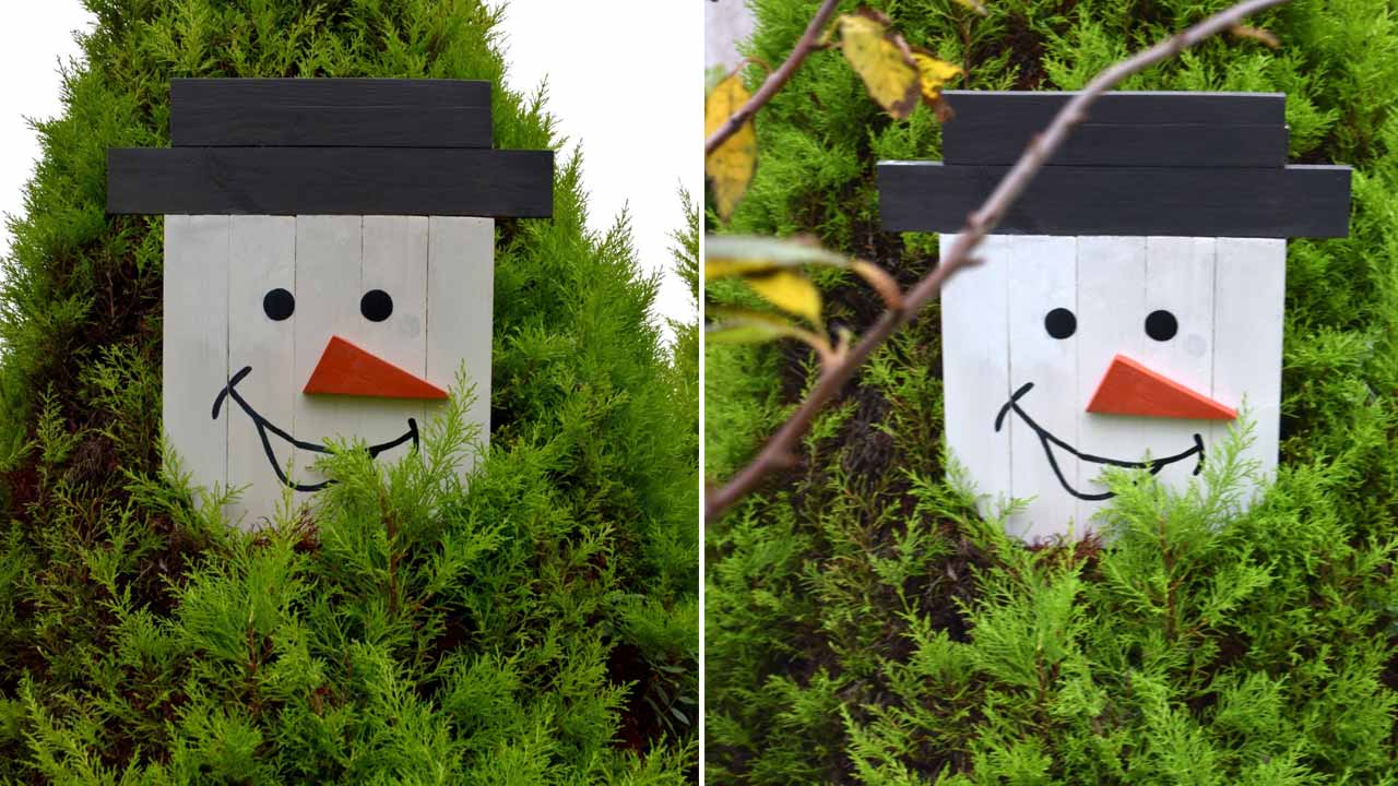 snowman wood pallet decoration