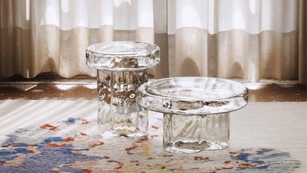 Soda Iced Murano Glass Table is an Ice-Cube cut Into Furniture Soda Iced Coffee table