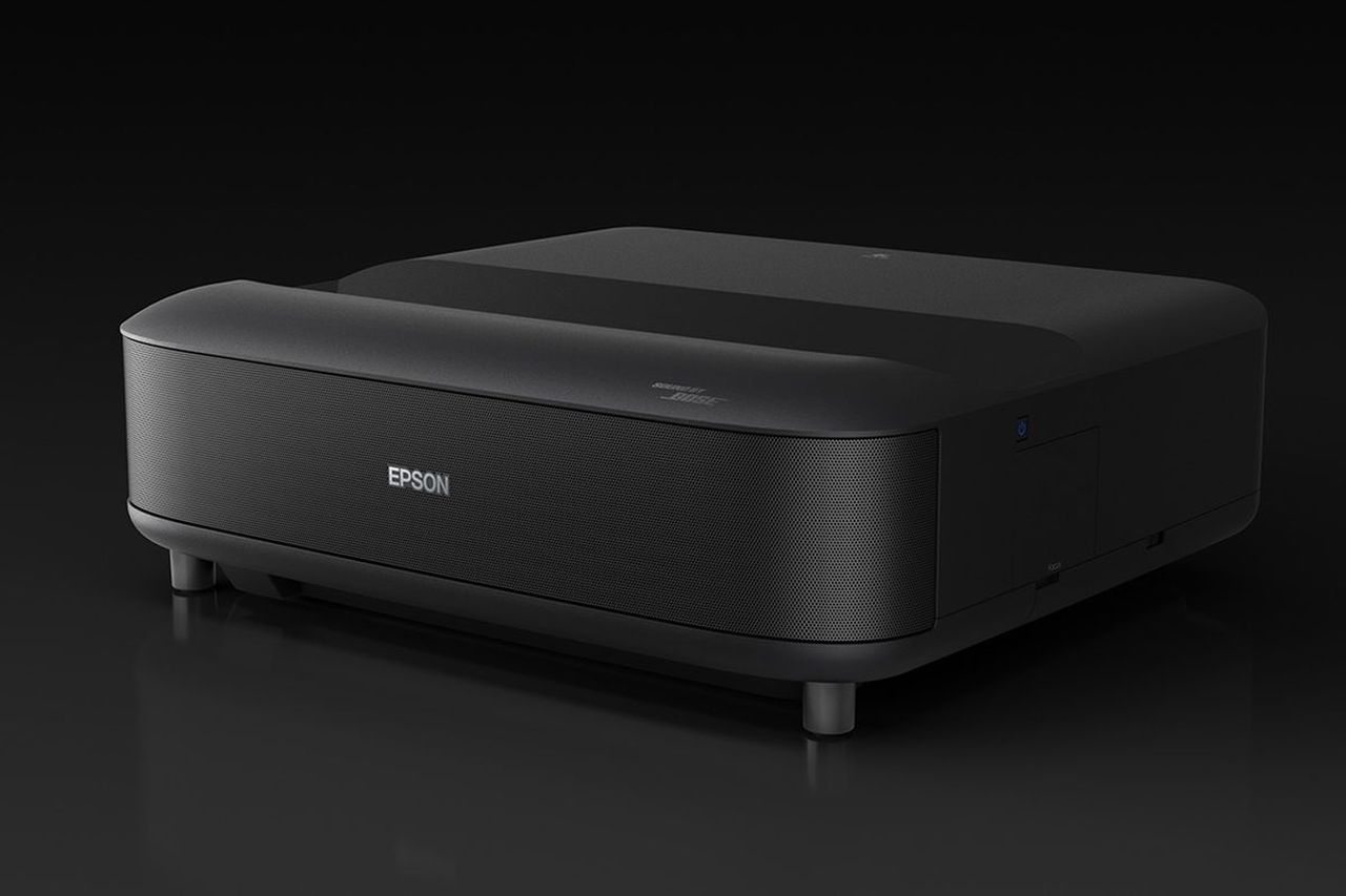 Epson Lifestudio Grand UST 4K projector with Gemini integration at CES 2026