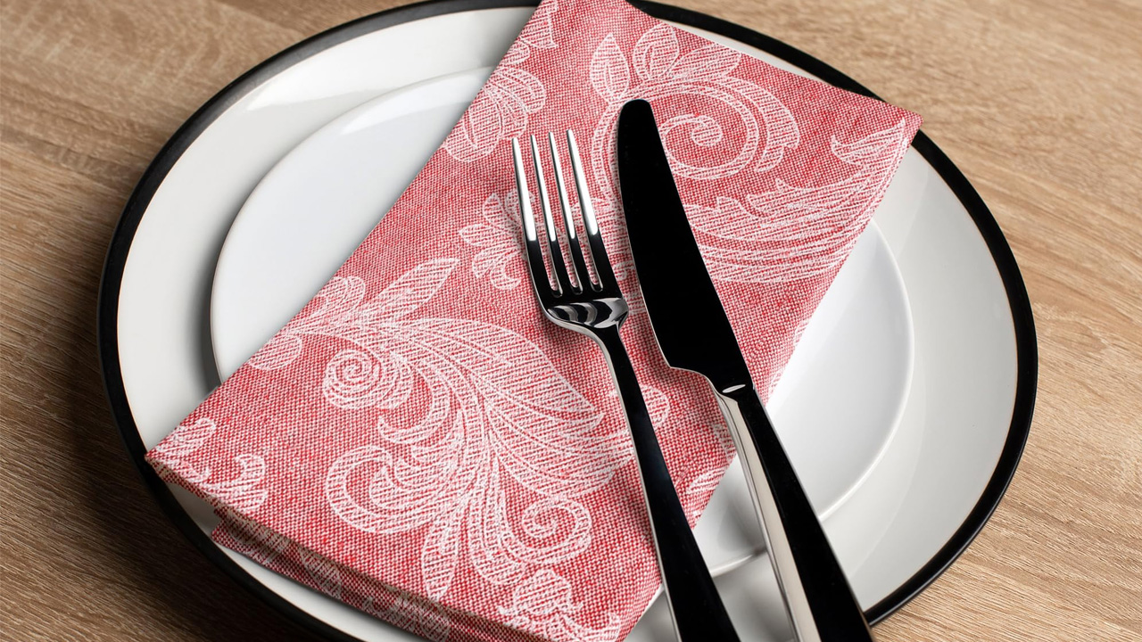 Floral Jacquard Cotton Dinner Napkins