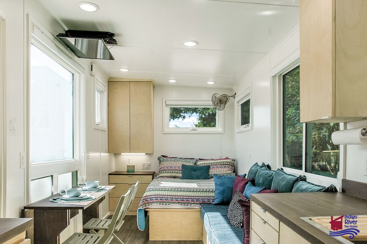 Indigo Go Tiny House Accommodates Everything on a Single Floor - interior layout 