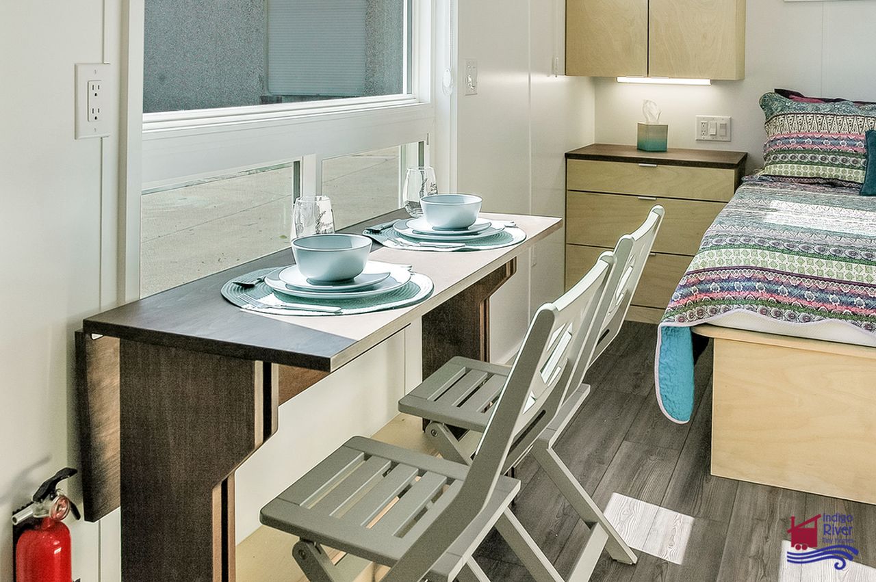 Indigo Go Tiny House Accommodates Everything on a Single Floor - dining table 