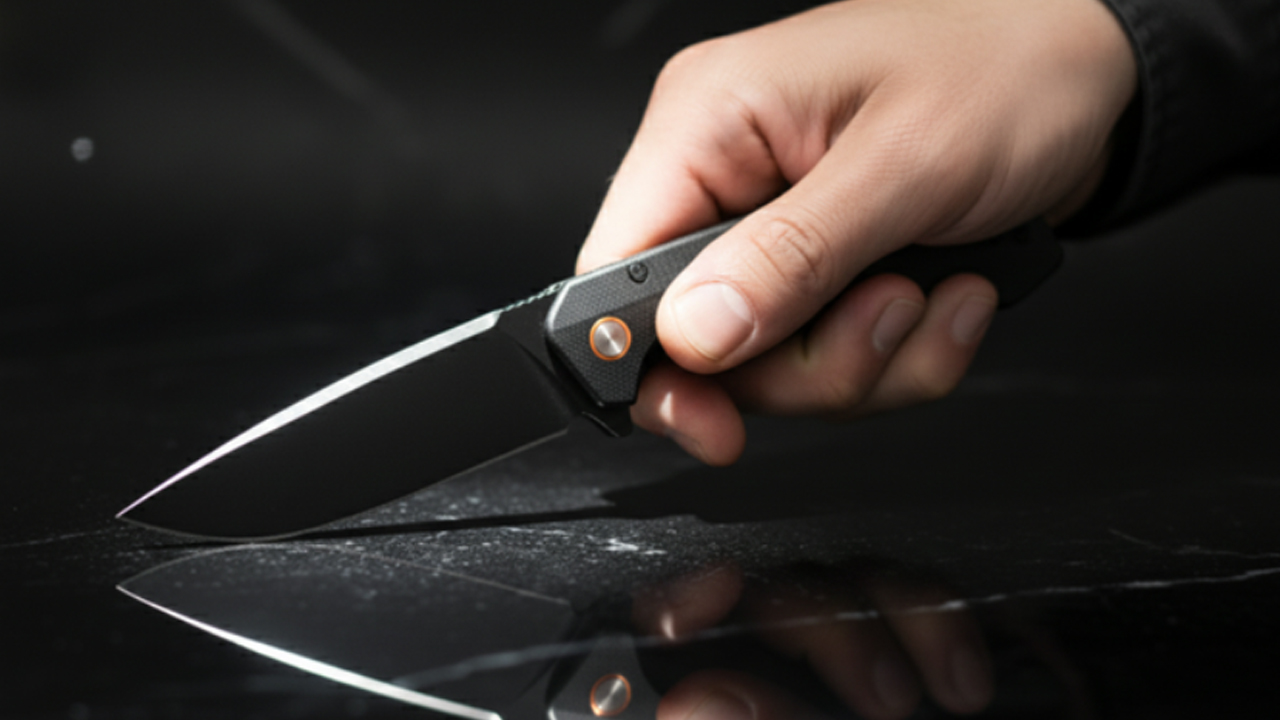 Knight Fang Titanium EDC Knife has smooth one-hand opening mechanism