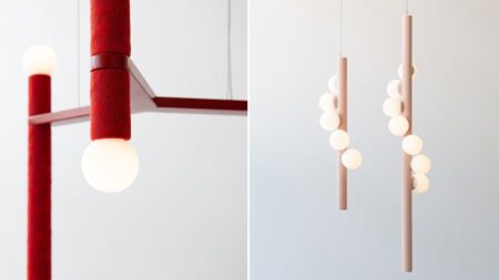 Knit Lighting Series Utilizes Recycled Materials, Traceable Yarns With 3D Patterns Knit Series by Hollis+Morris