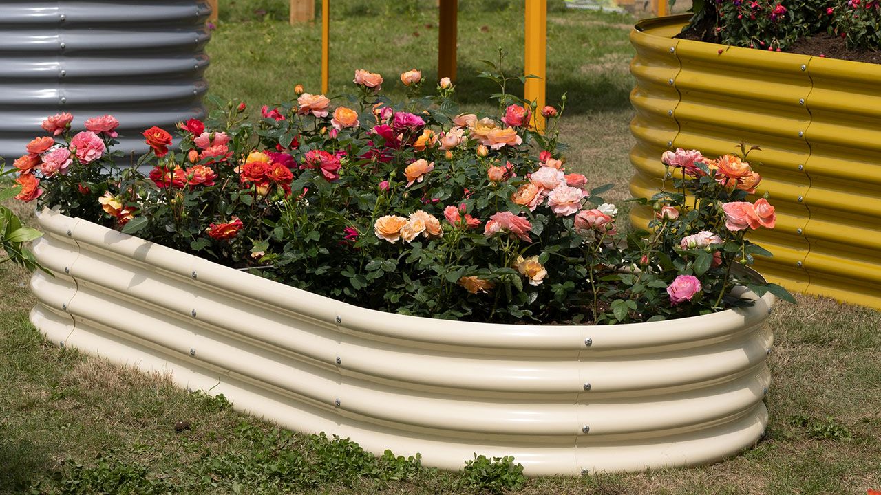 LandGuard Garden - 10-Pack 36-Inch Oval Galvanized Raised Garden Bed