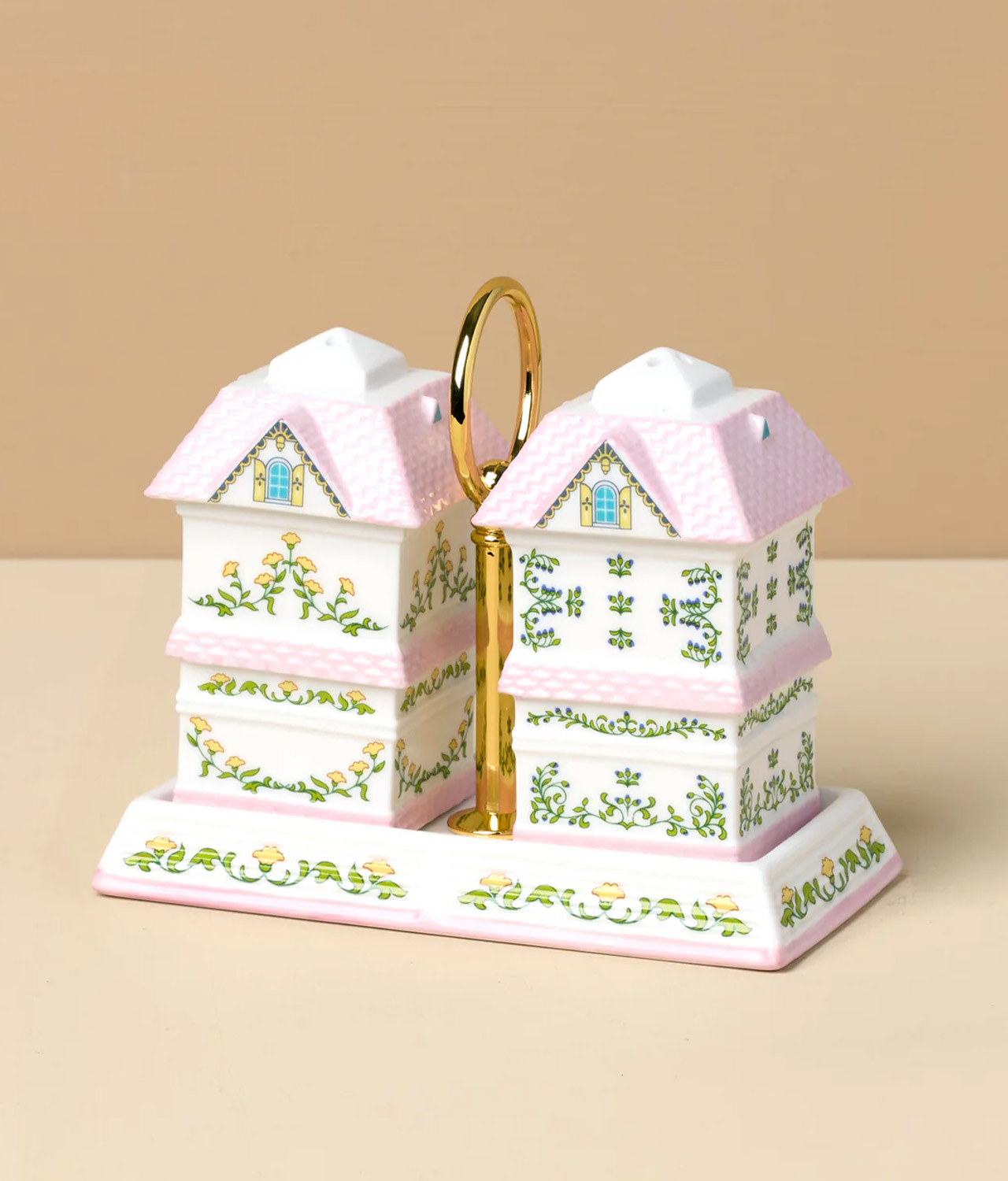 Lenox Spice Village Salt and Pepper set look like two houses placed together