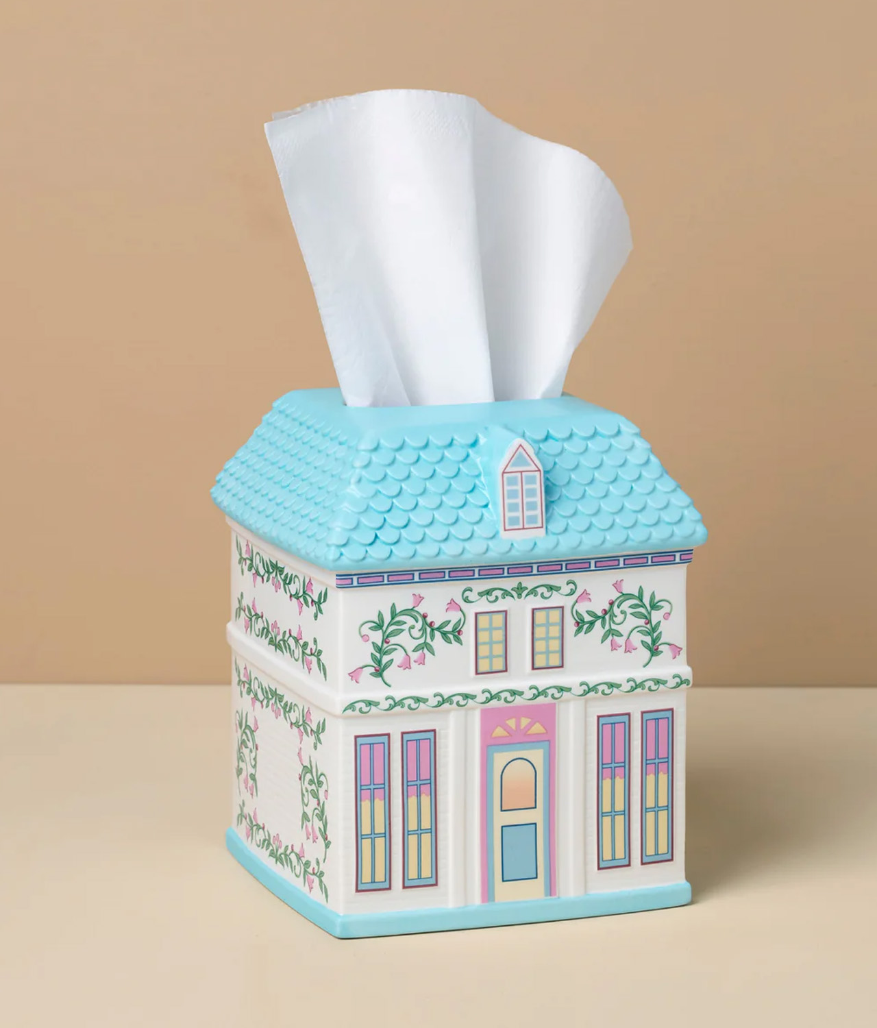Lenox Spice Village Tissue Box Holder conceals tissue box