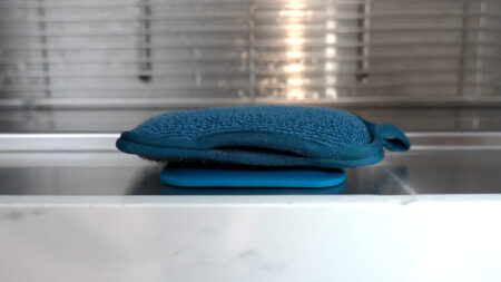 Levity Magnetic Sponge Mounts to Kitchen Sink and Keeps it Clutter-Free