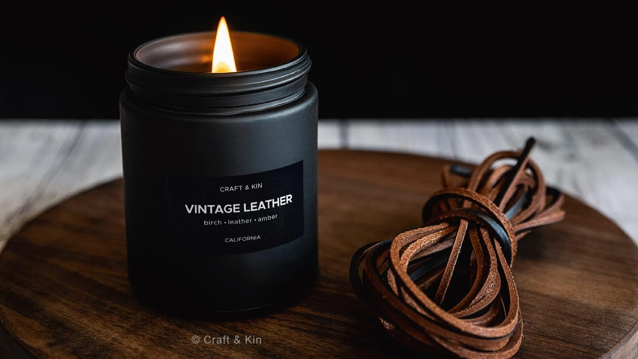Premium Vintage Leather Candle
