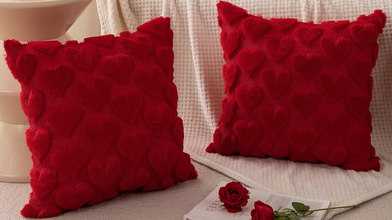 Red Heart Fluffy Pillow Covers