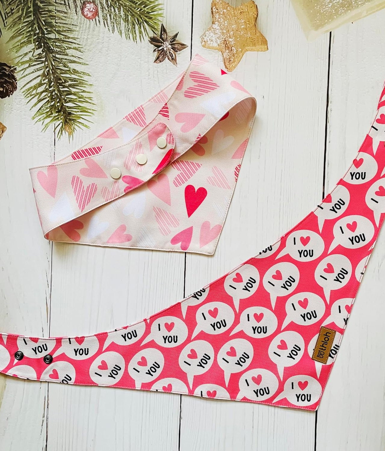 Reversible Heart Dog Bandanas