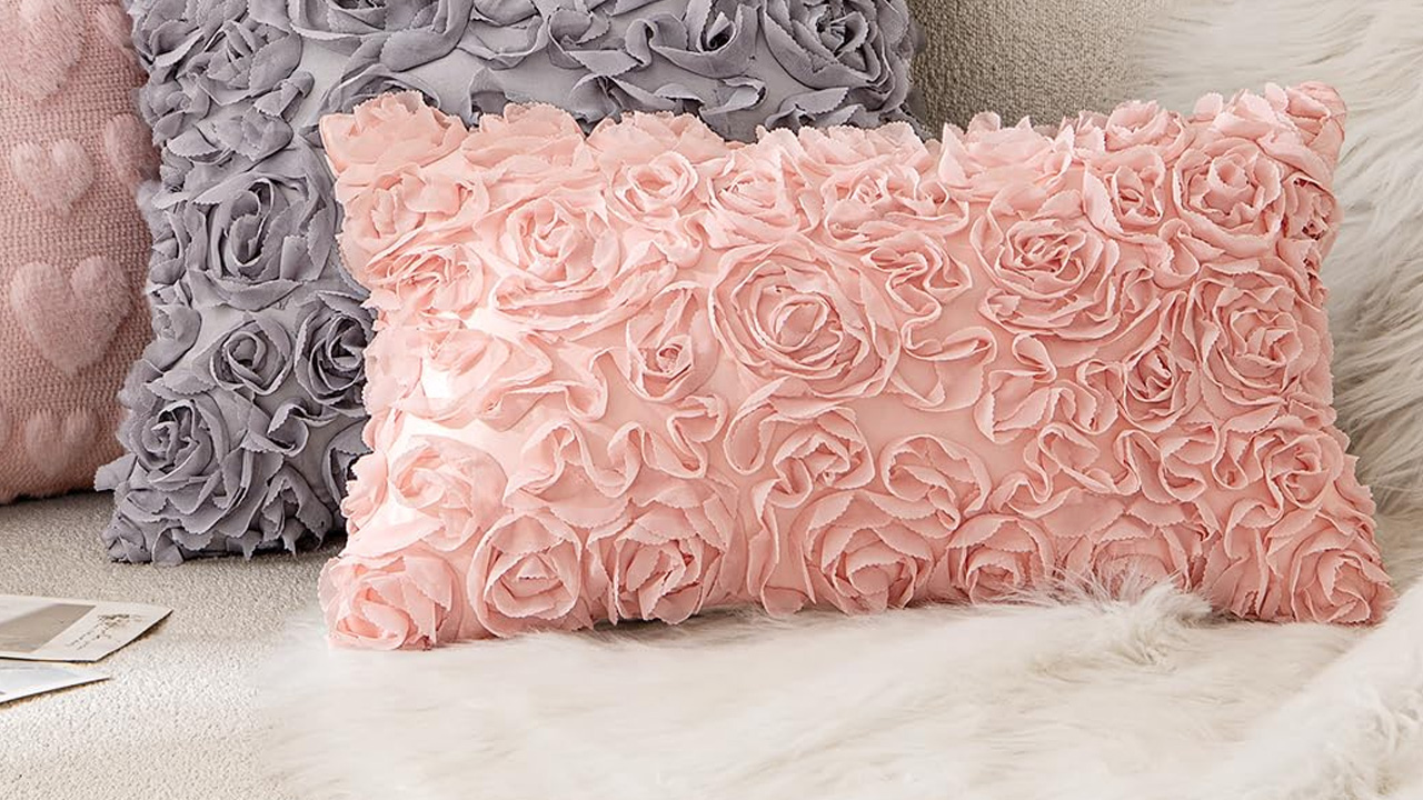 Rose Flower Pillow Cover
