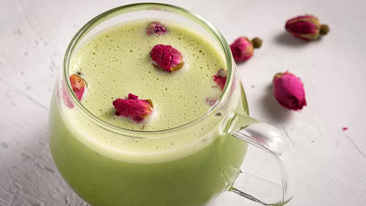 Rose Matcha Latte