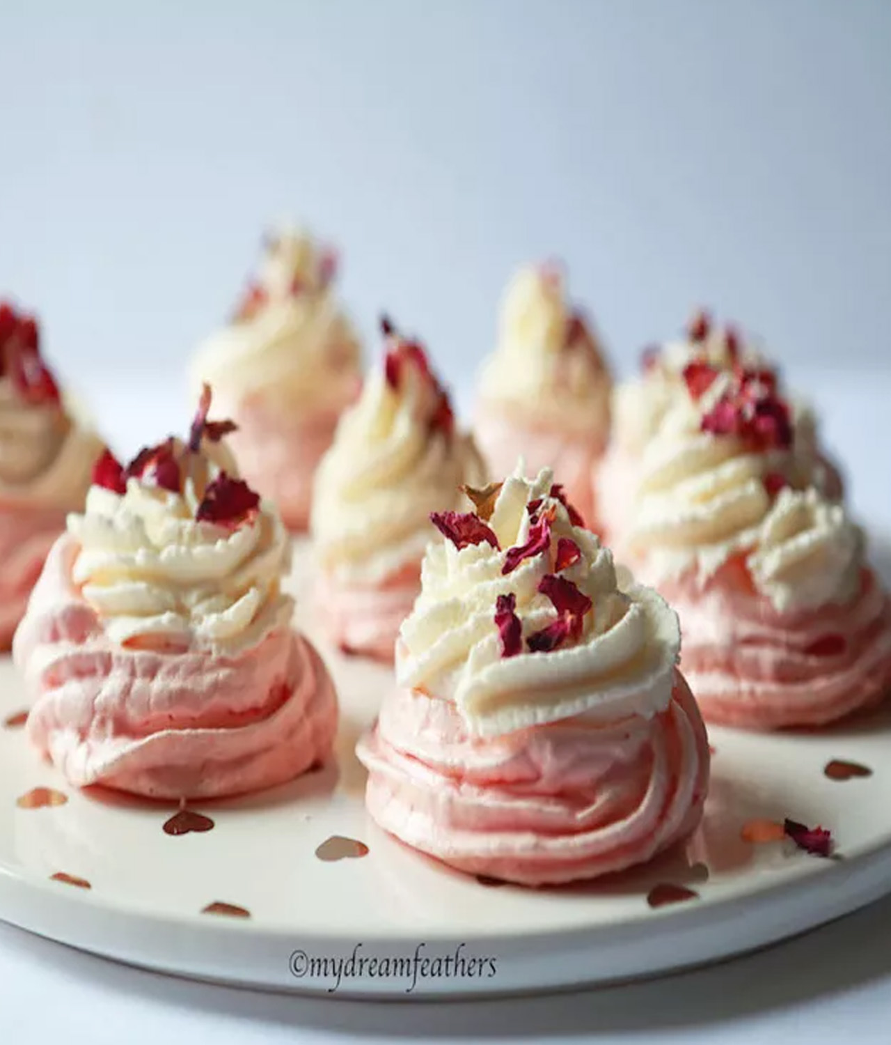 Rose Pavlova Cakes