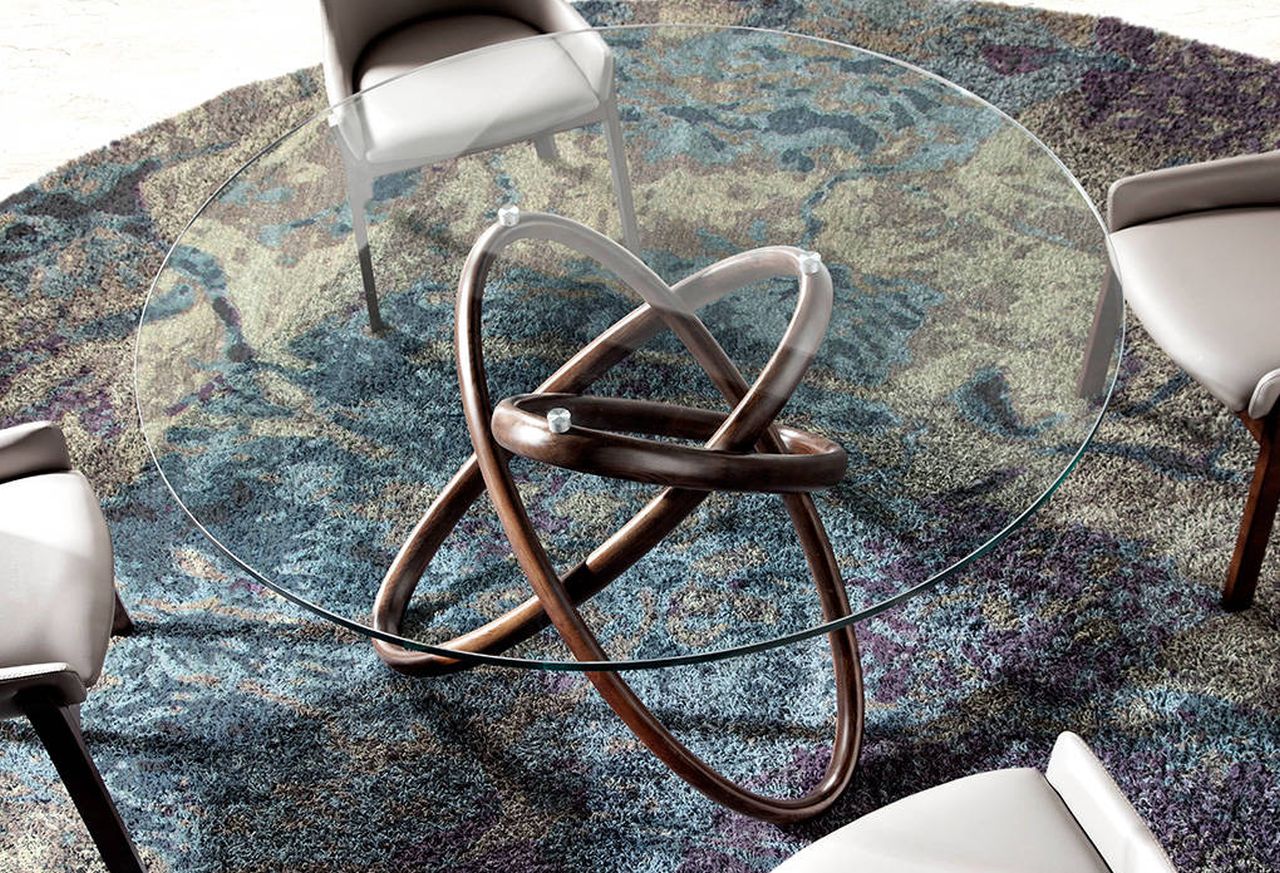 Round Walnut Dining Table by Angel Cerdá