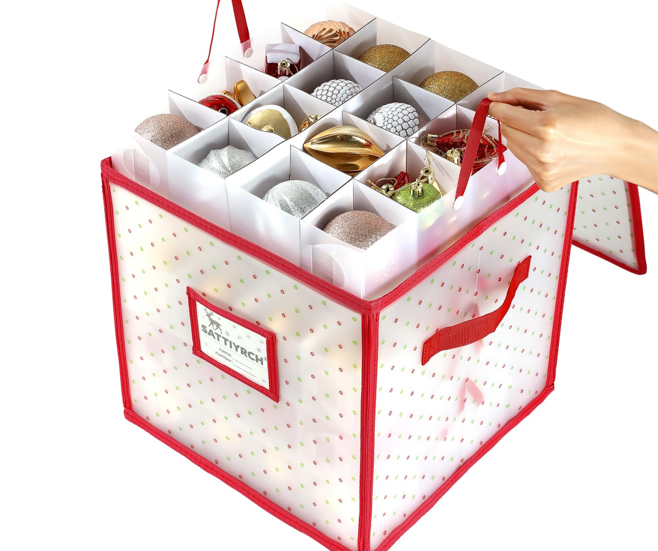 Sattiyrch Plastic Christmas Ornament Storage Box - 1