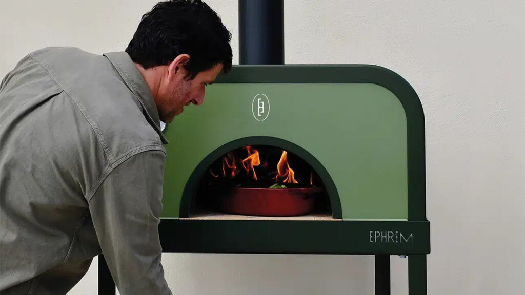 Flambeur 60 Wood-Fired Oven Features a Volcanic Stone Core for High Thermal Inertia