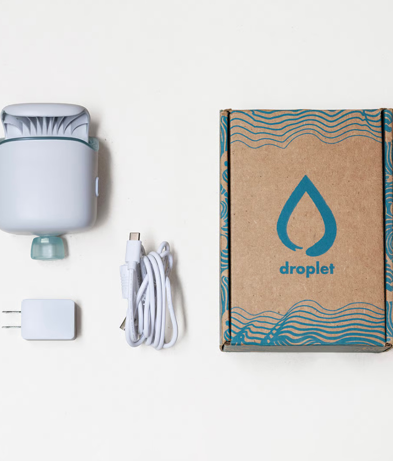 Droplet comes with USB cable and monitor