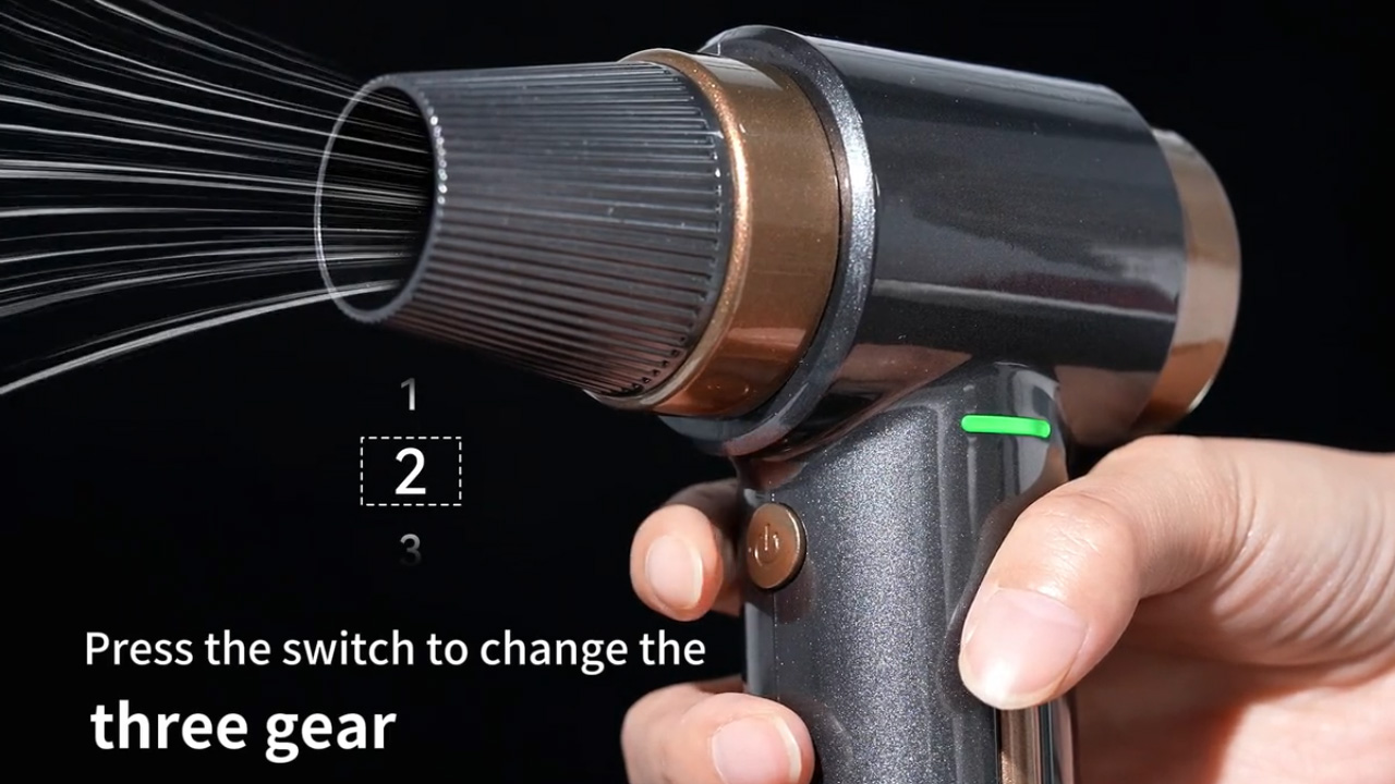 TurboJet X has three gears that control its airflow power range