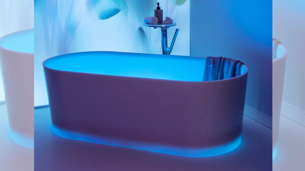 VAL Luminex Freestanding Bathtub With Integrated LED Lighting Makes Bathing Visually Stirring VAL Luminex Freestanding Bathtub With Integrated LED Lighting