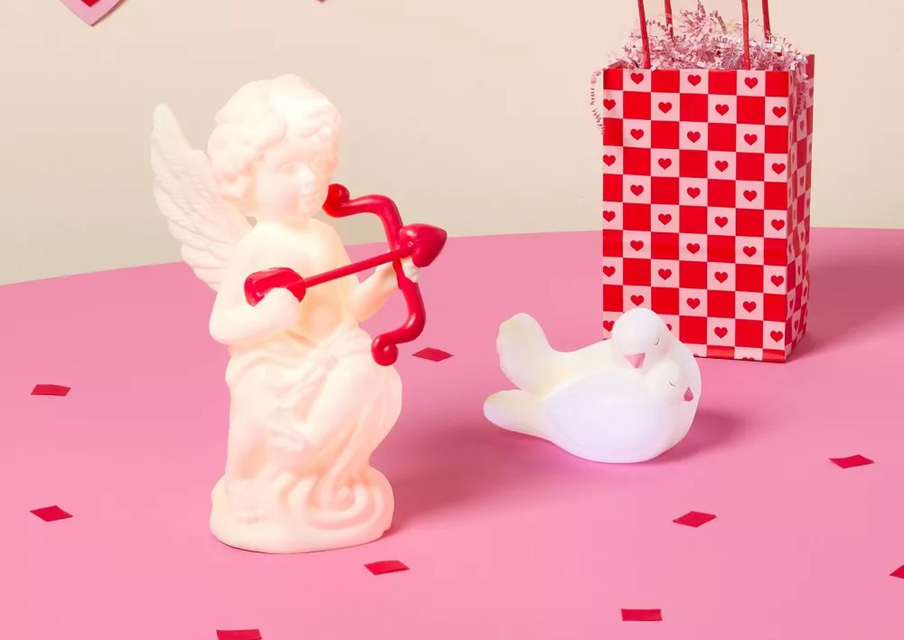 Valentine's Day Plastic Lit Cupid Blow Mold Figural