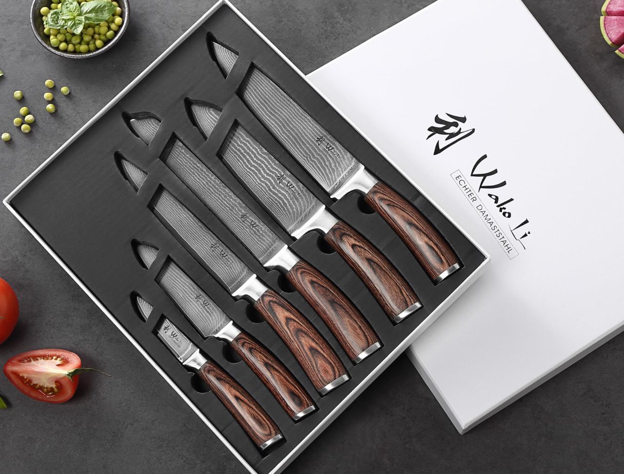 Wakoli EDIB 6-Piece Damascus Knife Set