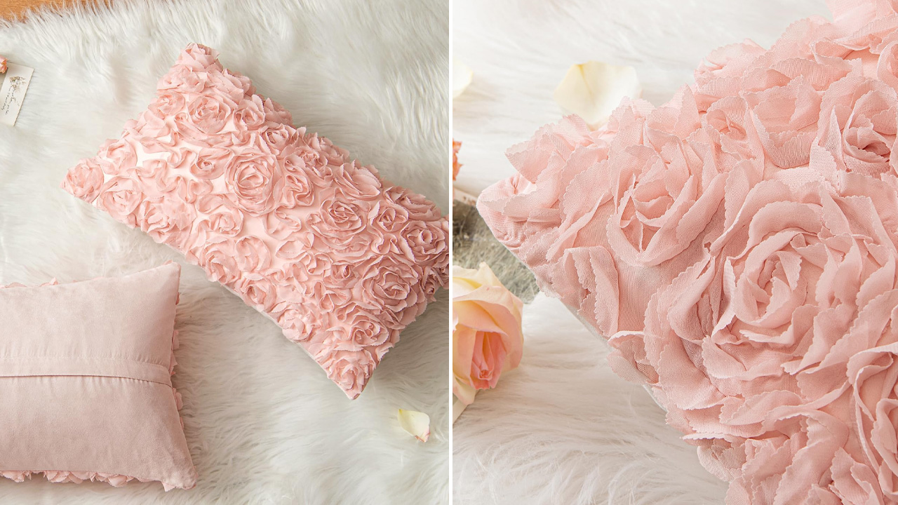 Rose Flower Pillow Cover