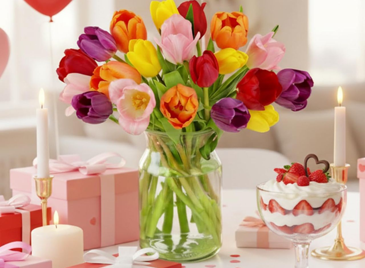 20 Stem Rainbow Tulips