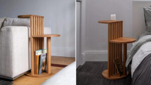 AUBE Side Table With Tiered Design Looks Like a Cat Tree Aube Side Table