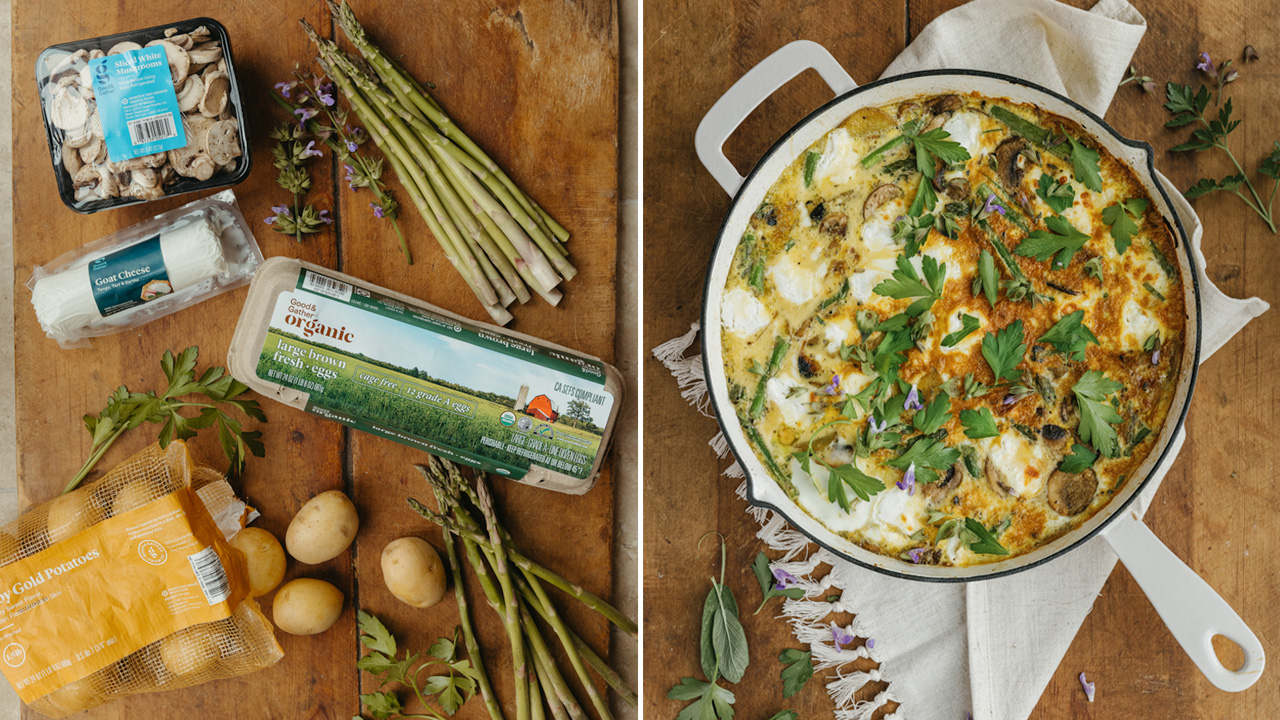 Asparagus, Potato, & Goat Cheese Frittata