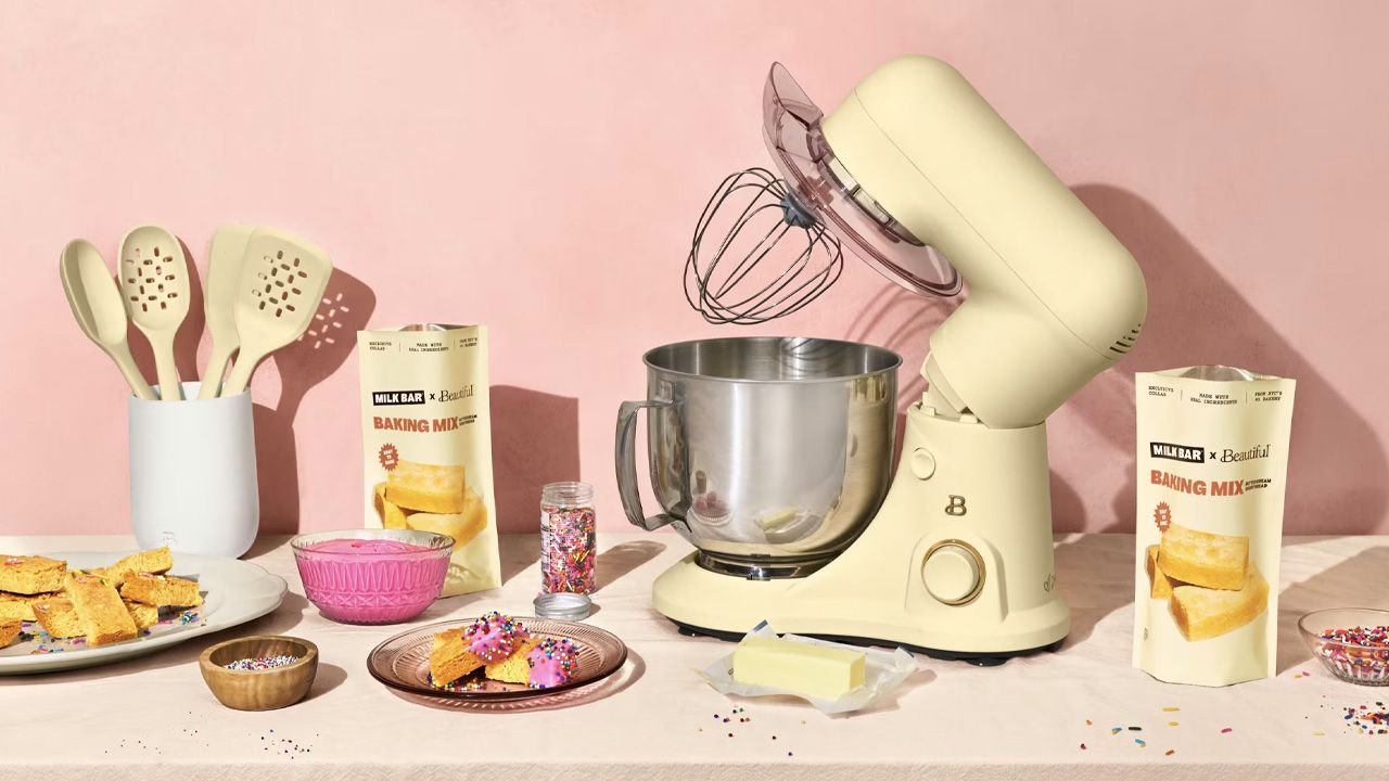 Beautiful by Drew Barrymore Buttercream kitchenware collection x Milk Bar