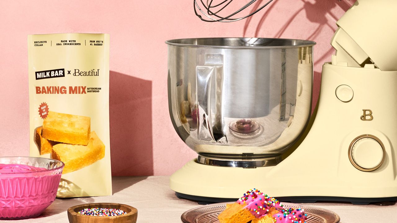 Beautiful by Drew Barrymore Buttercream kitchenware collection x Milk Bar1