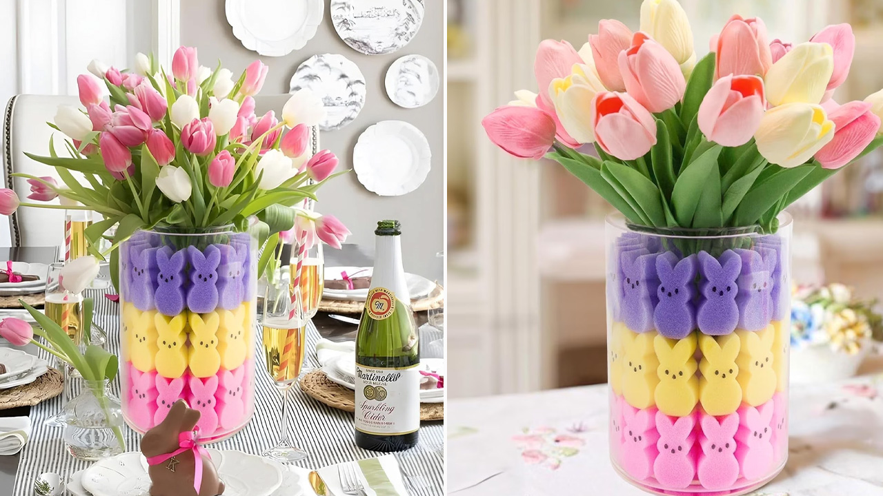 Easter Peeps Bunnies Vase