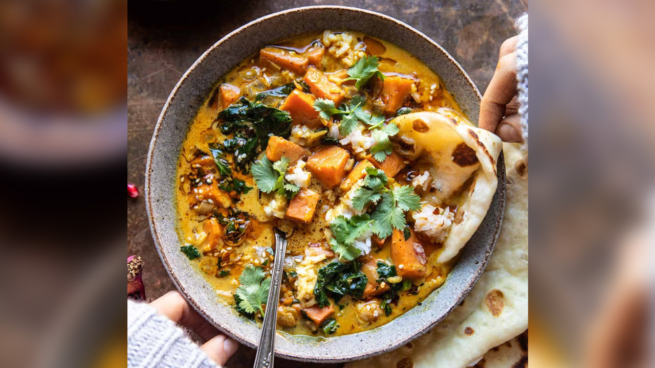 Gingery Coconut Sweet Potato and Rice Stew
