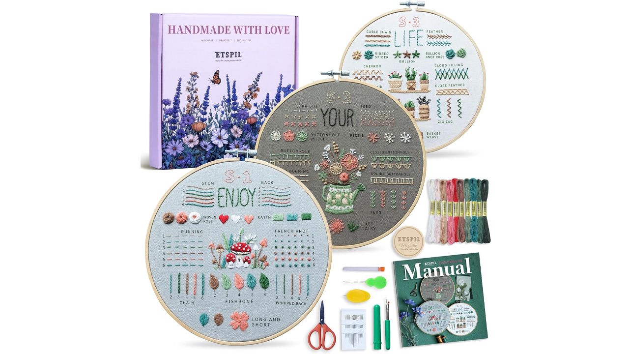 Grandma Hobby Gifts for Valentines Day - ETSPIL Embroidery Kit