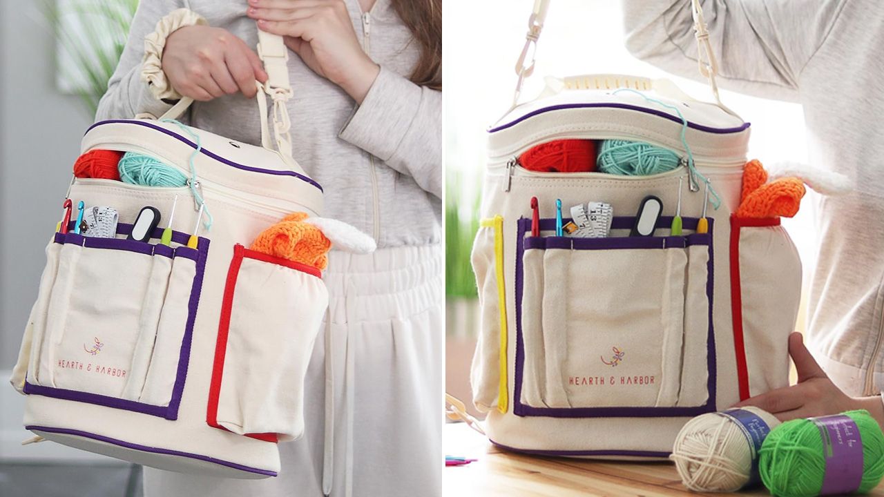 Grandma Hobby Gifts for Valentines Day - Hearth & Harbor Crochet Bag Organizer